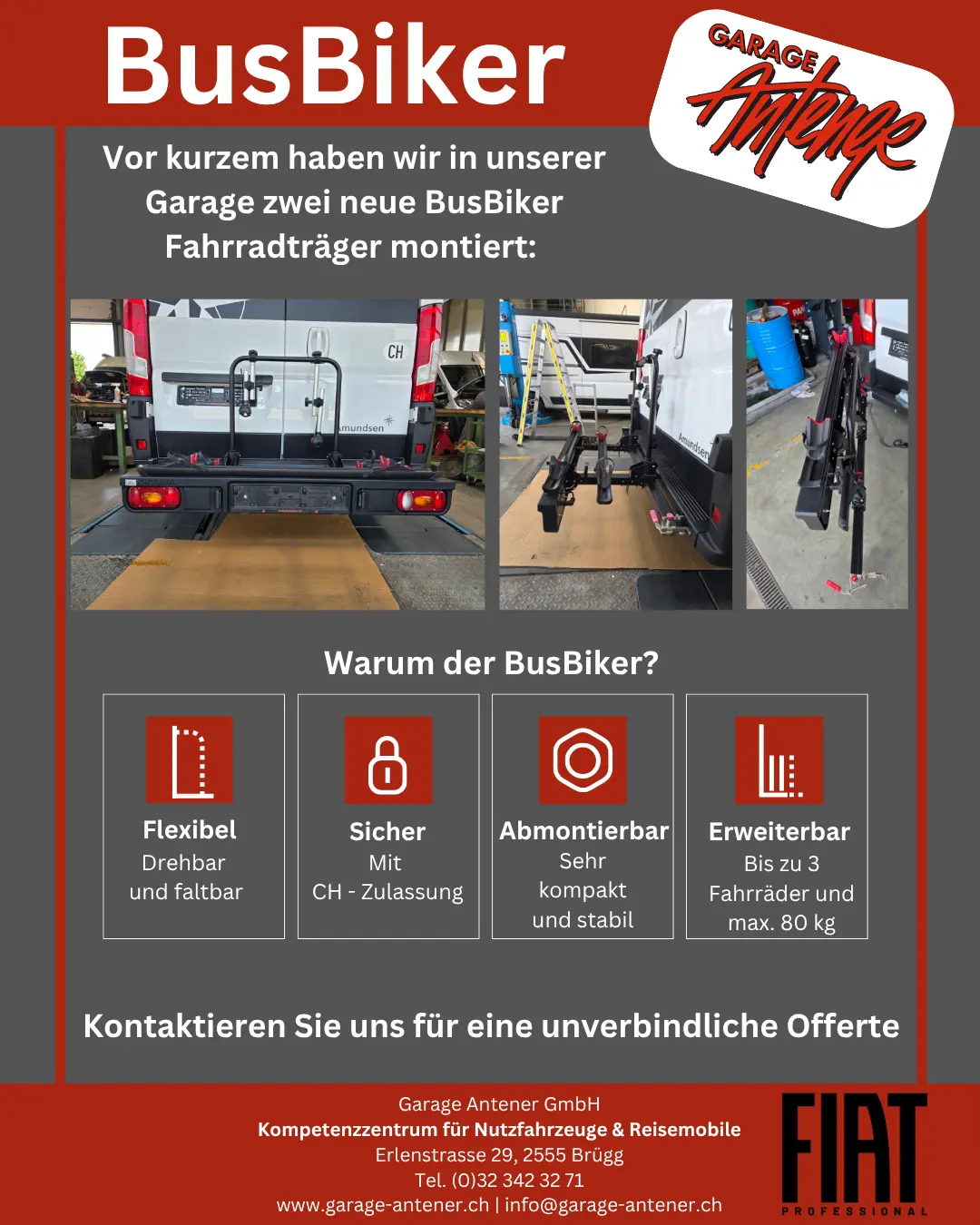 Busbiker Fahrradträger der Garage Antener